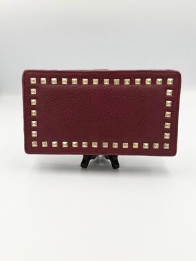Studded Burgundy Women’s Clutch Wallet - Unbranded